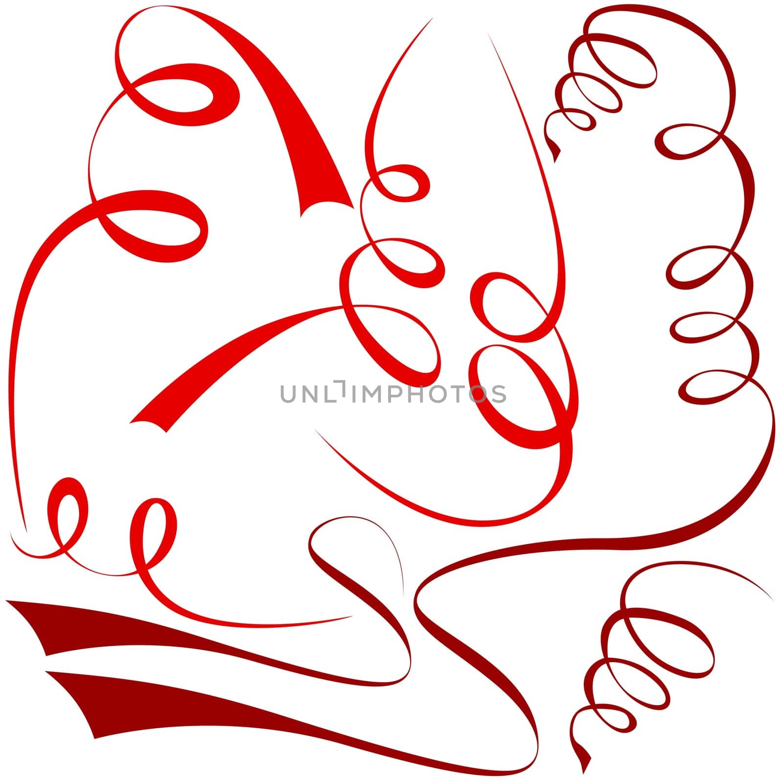 Red spiral elements - vector illustration