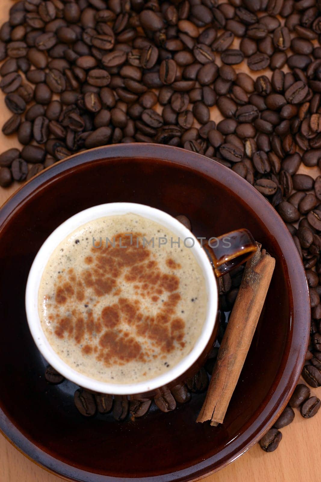 cup of coffee and coffee beans