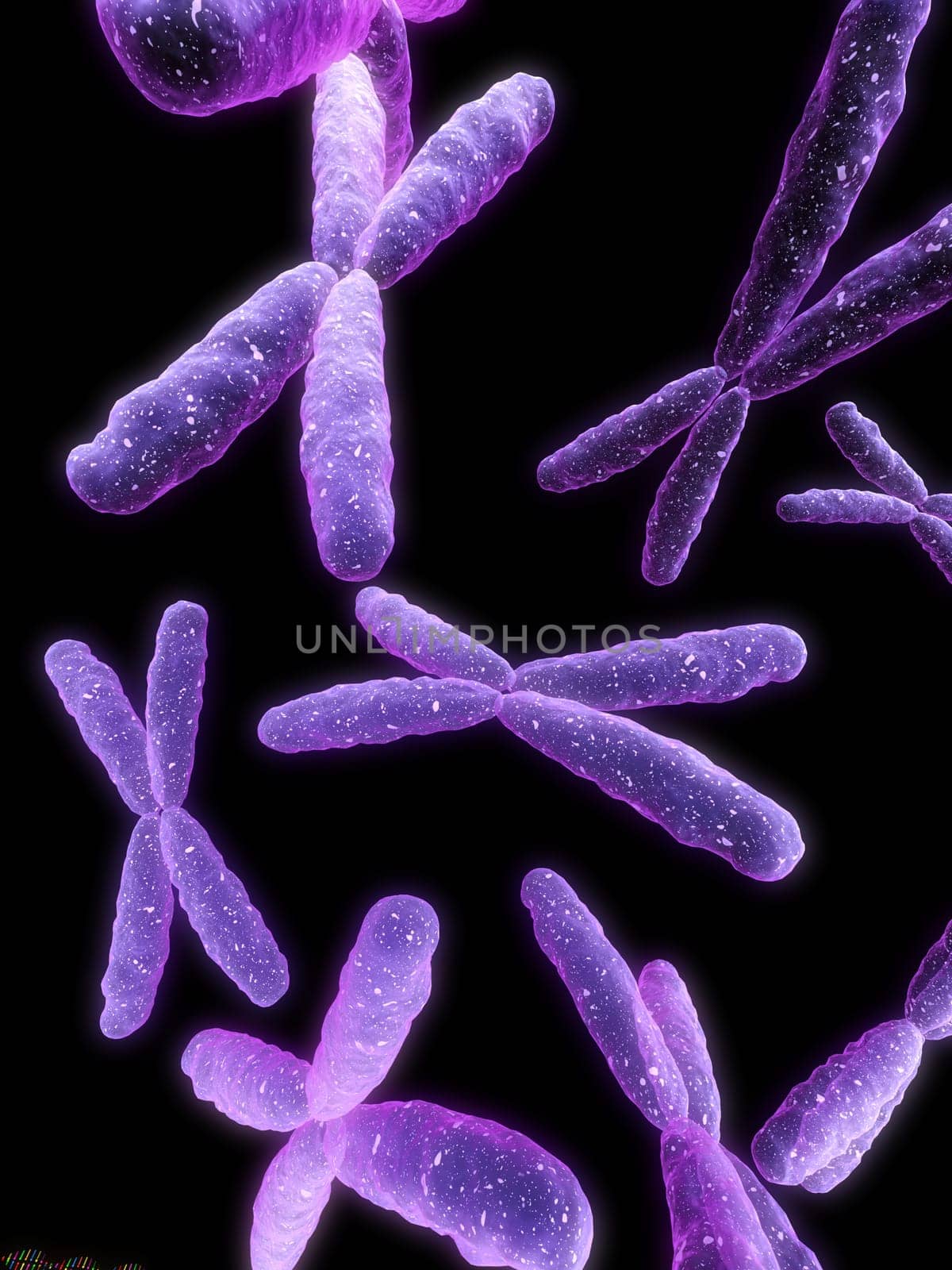 3d rendered close up of isolated chromosome