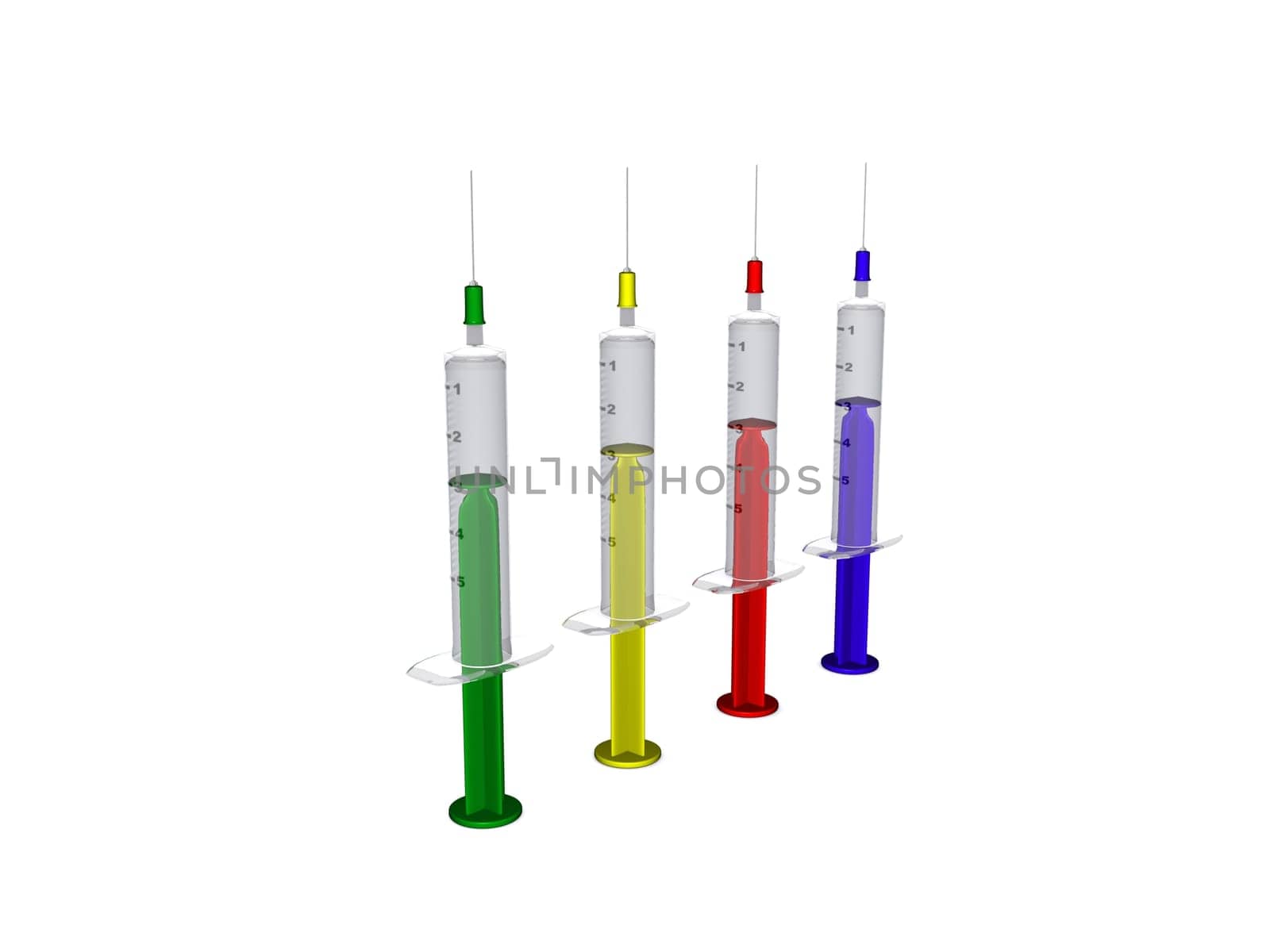 3d render of syringes