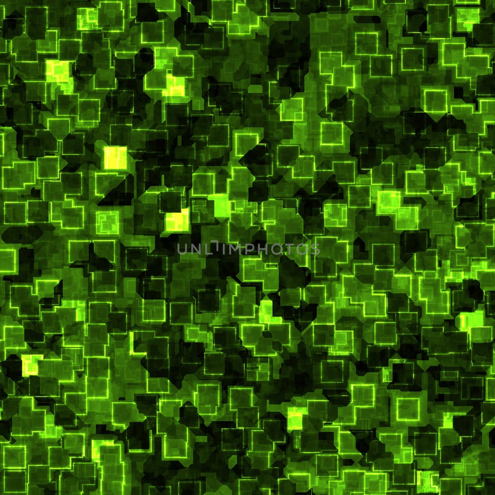 Glowing green integrated circuirts