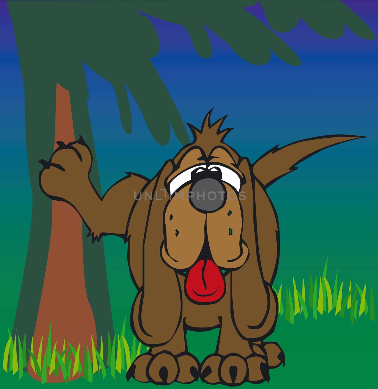 Illustratition of an Toonimal Dog-Vector