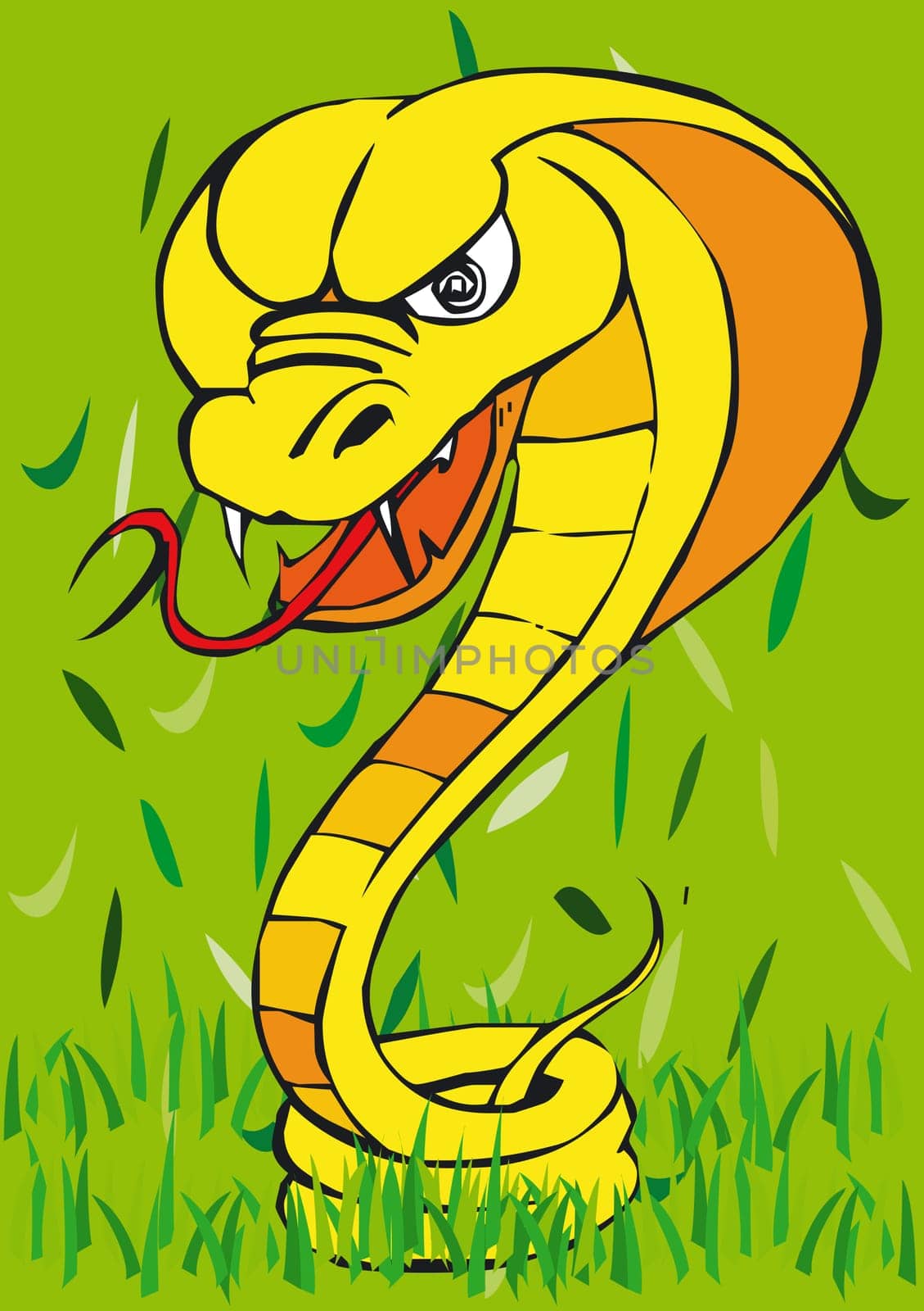 Illustratition of an Toonimal Snake-Vector