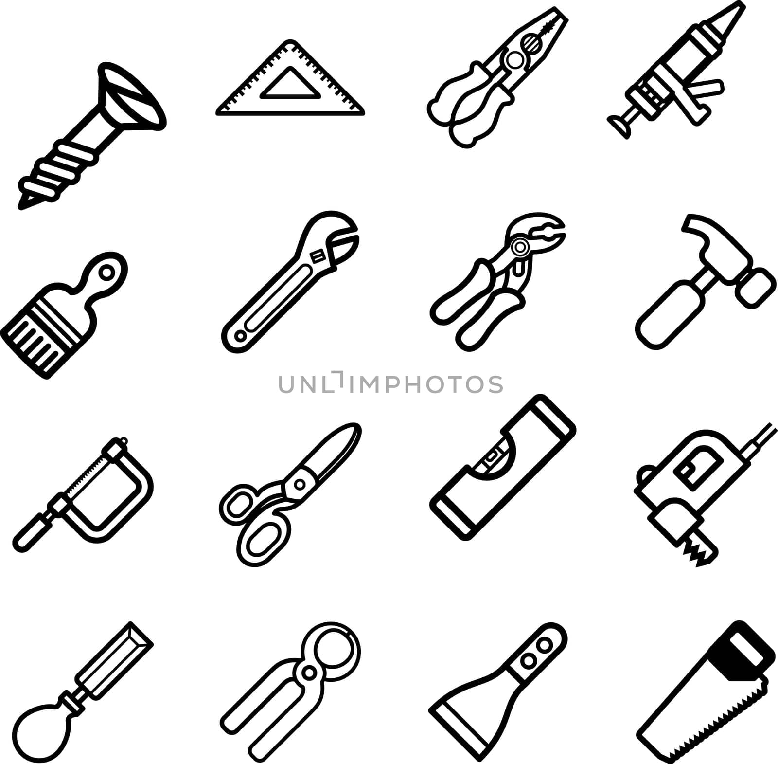 A vector series set of tool icons
