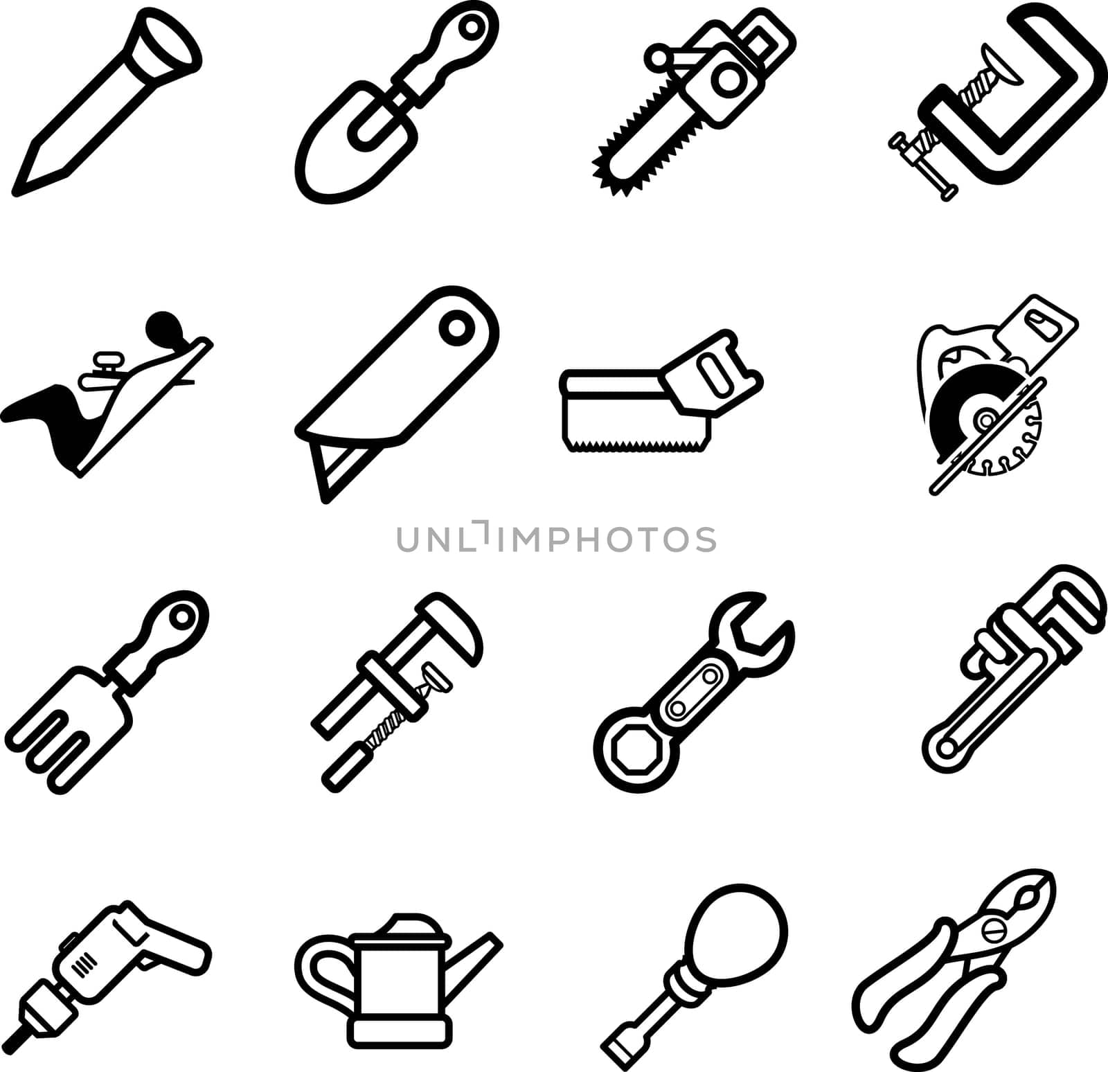 A vector series set of tool icons