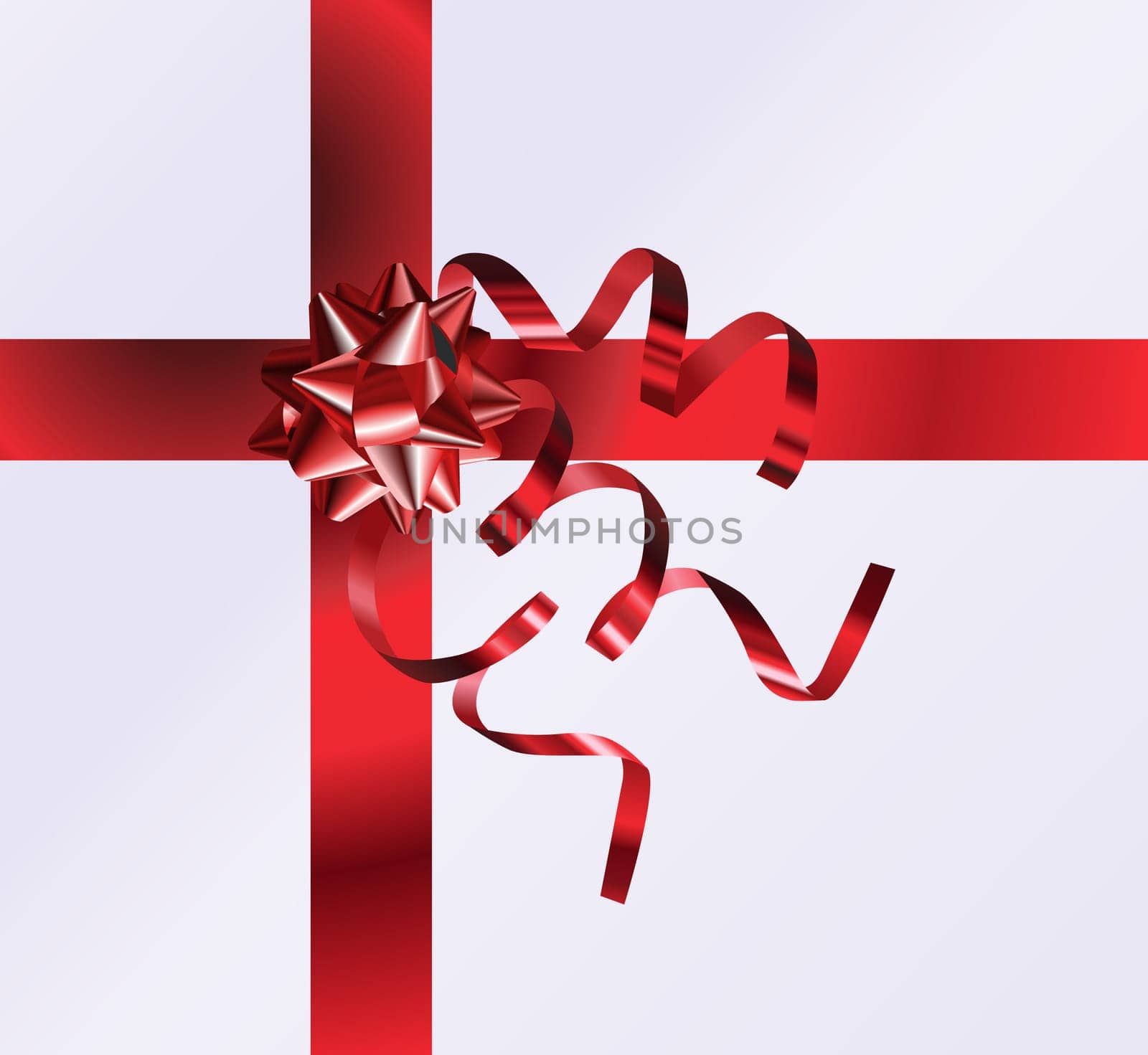 An illustration of a nicely wrapped gift form the top, no meshes used