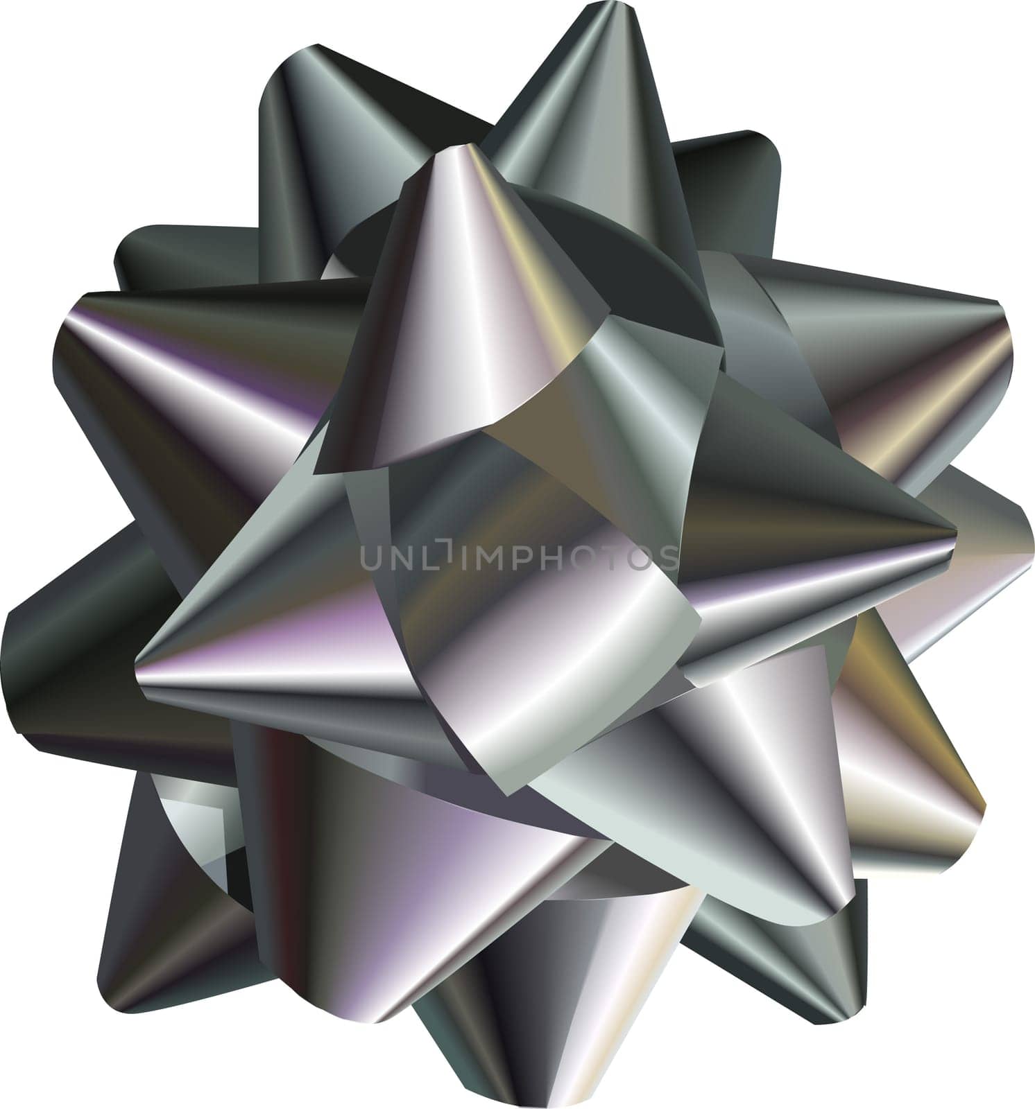 A vector illustration of a pretty silver bow, no meshes used