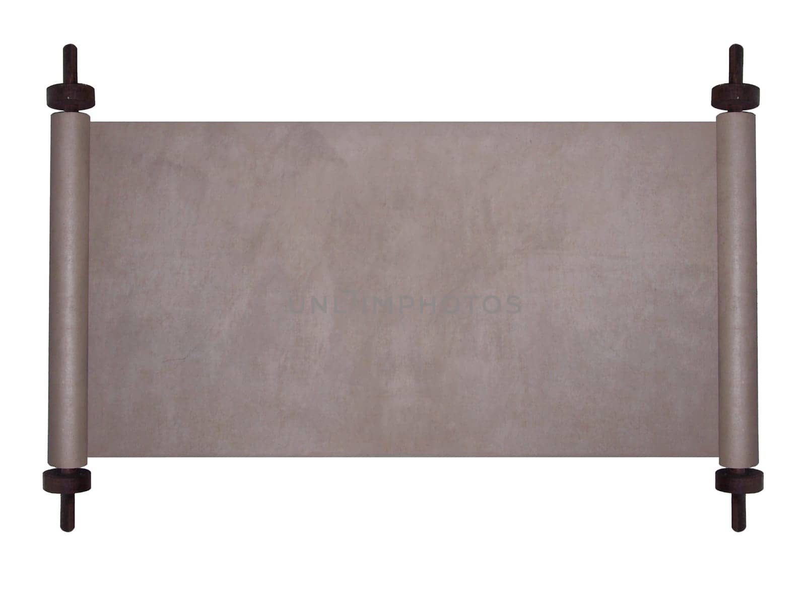 a Scroll over a white background