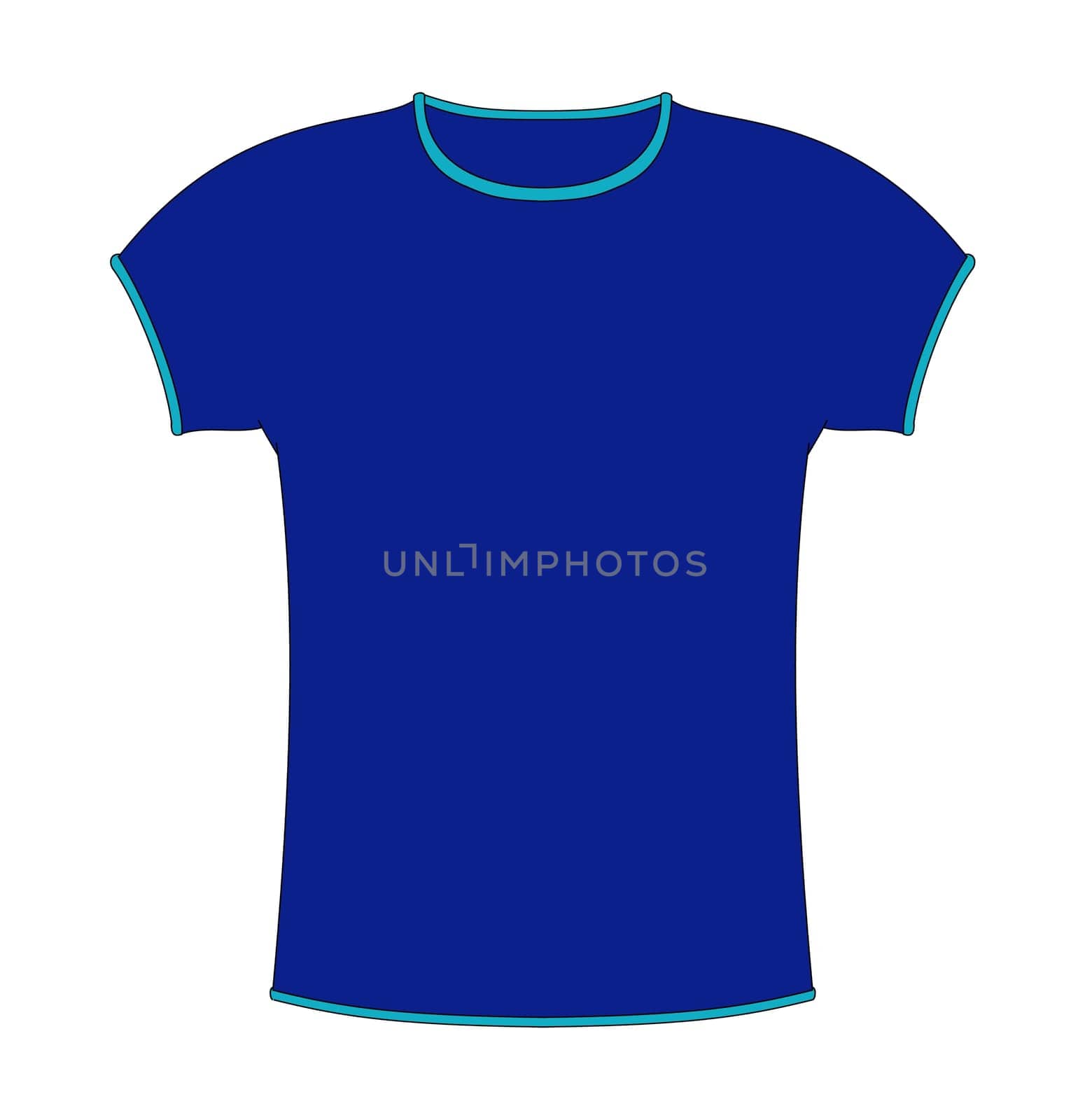 Illustration of a blue T-shirt