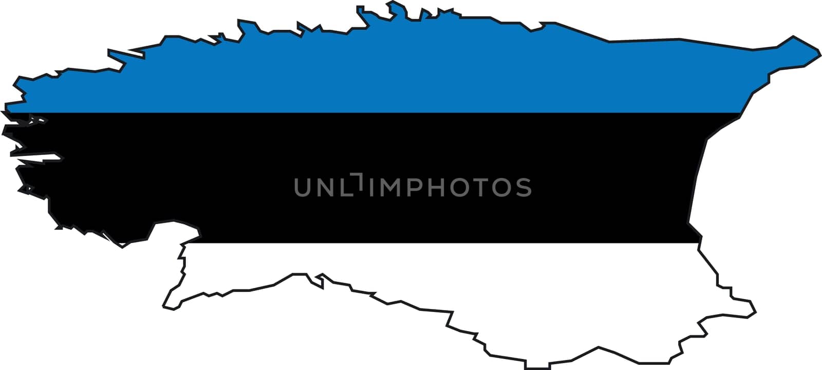 Vector Illustration of a Map and Flag from Estonia