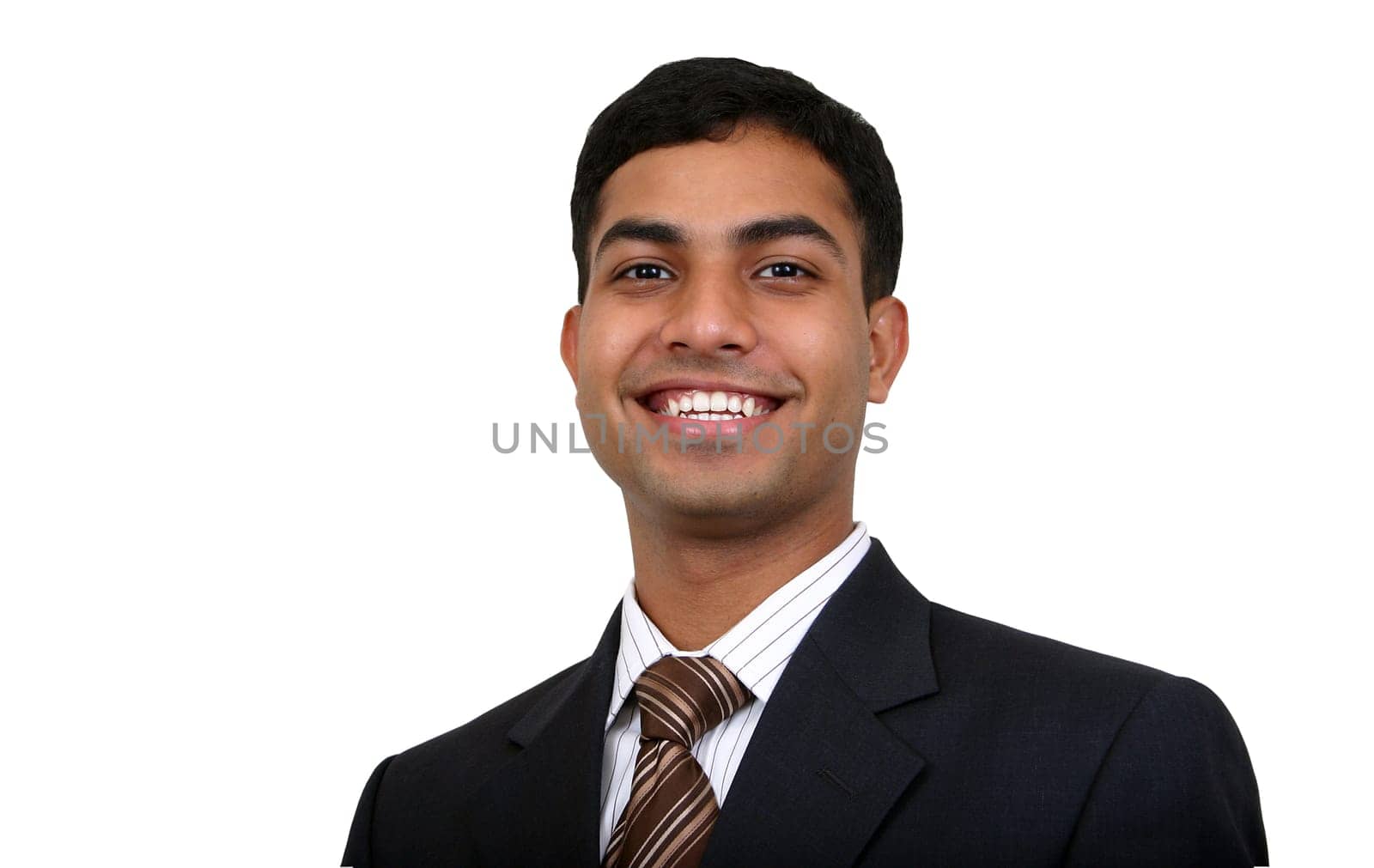 Indian business man smiling. Clipping path available.