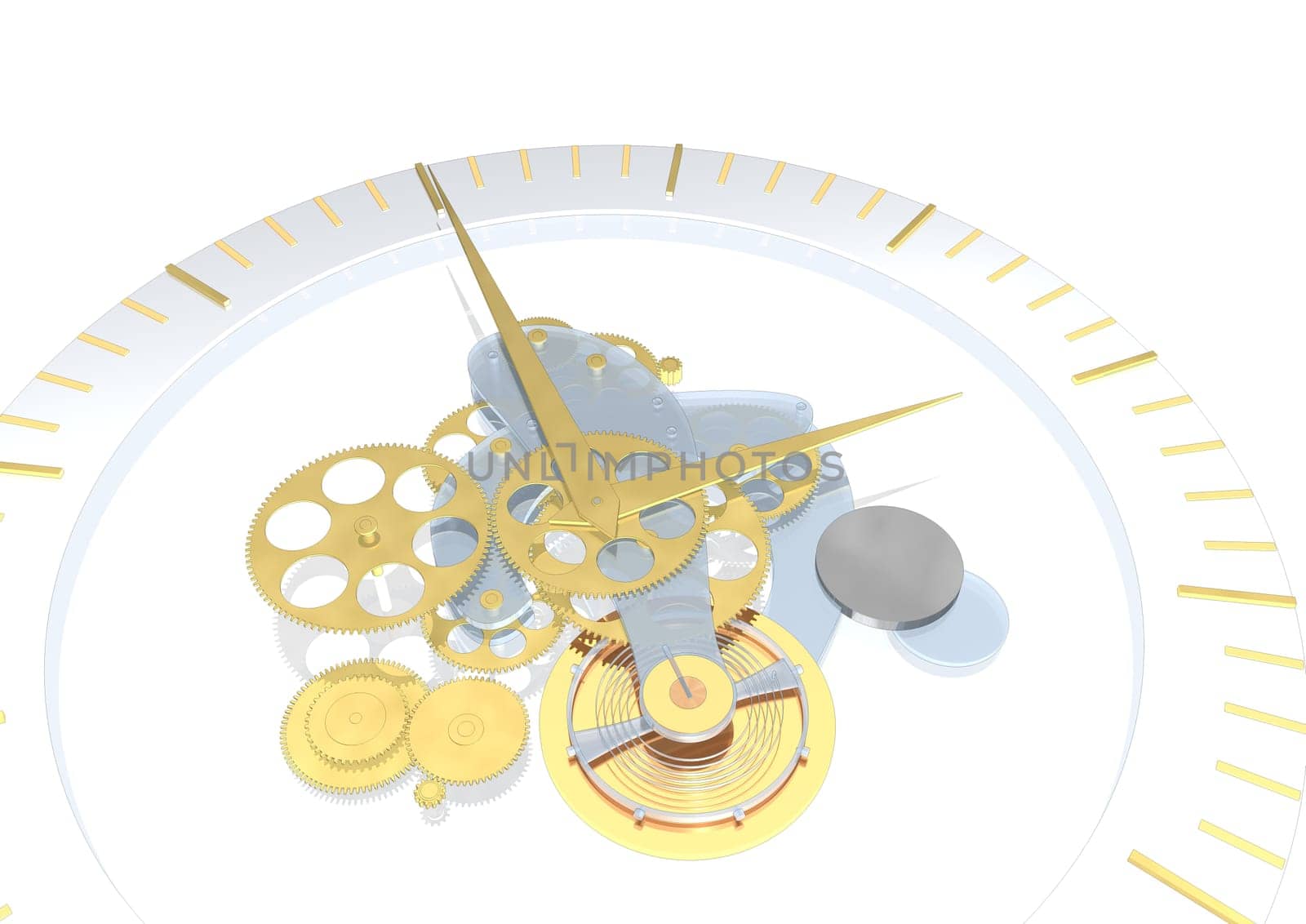 clock works on white background