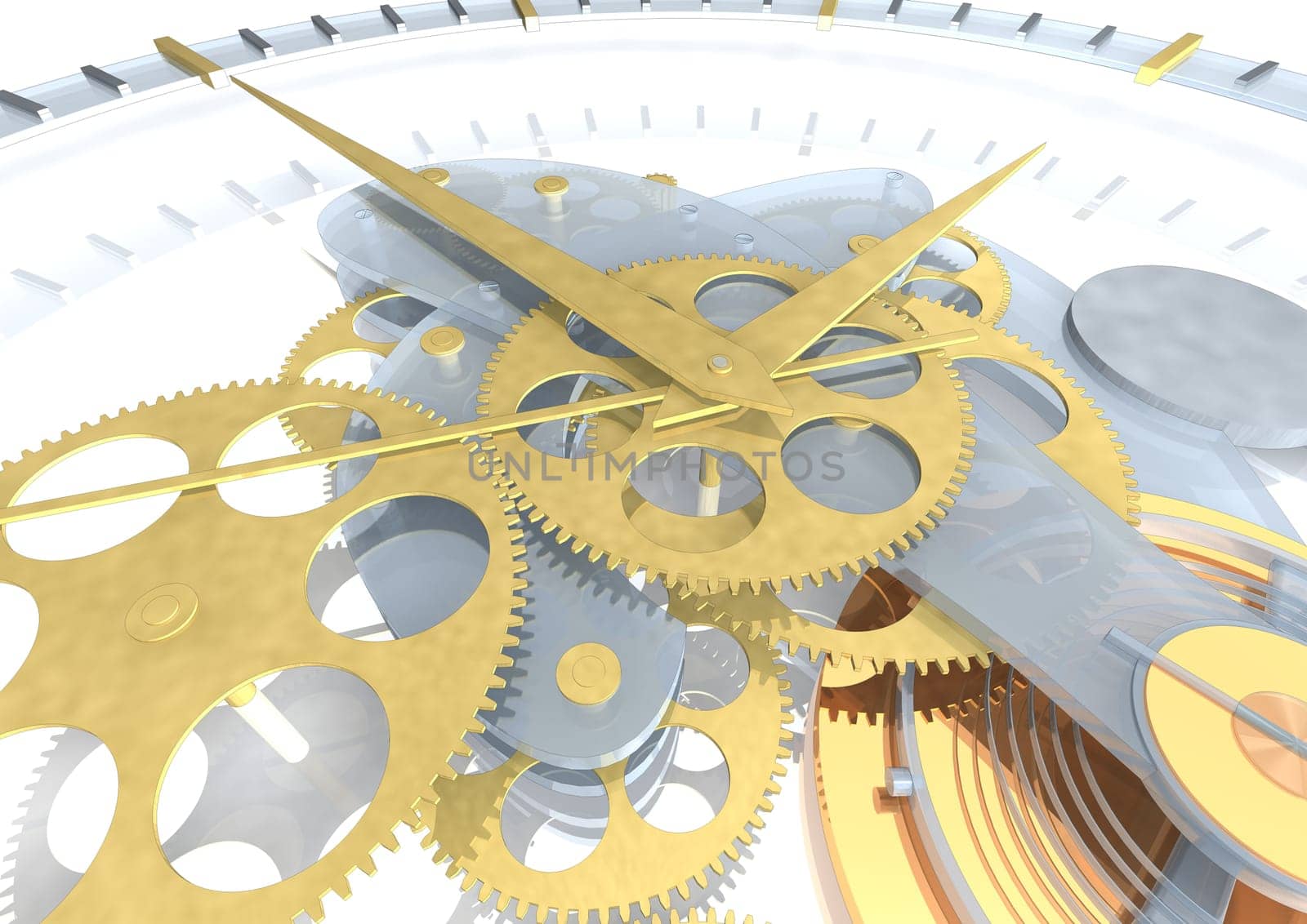 clock works on white background
