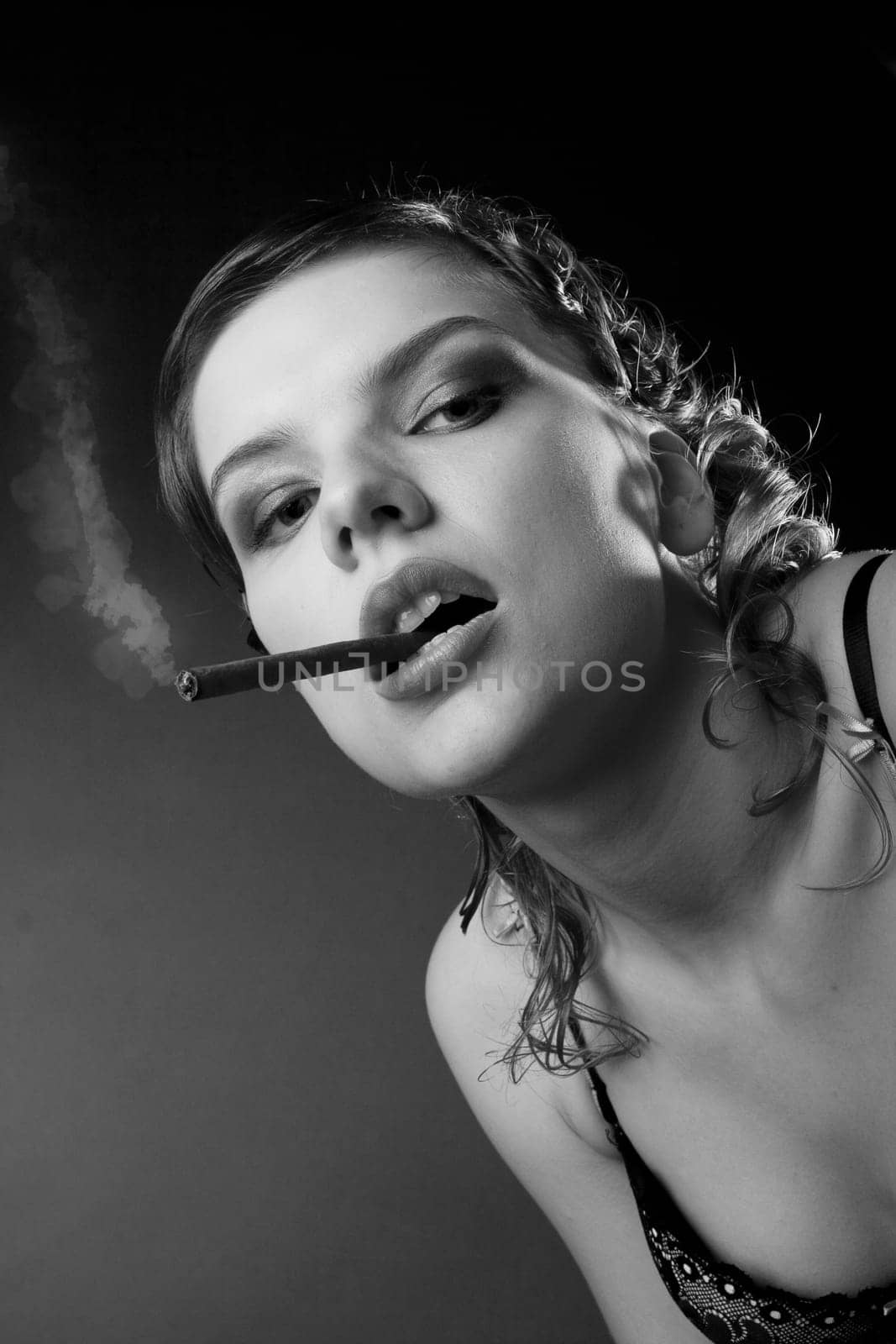 gorgeous girl with a smoking cigarette