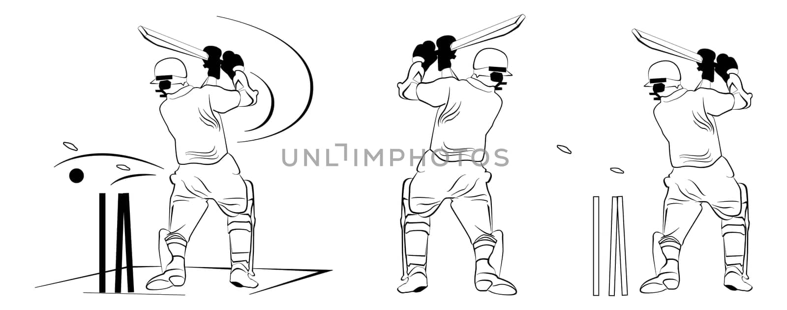 illustration for the different cricket styles