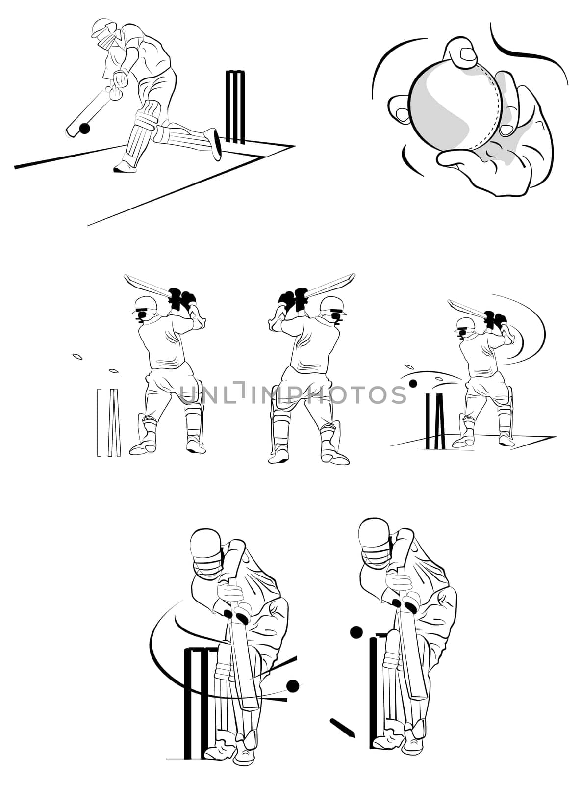 illustration for the different cricket styles