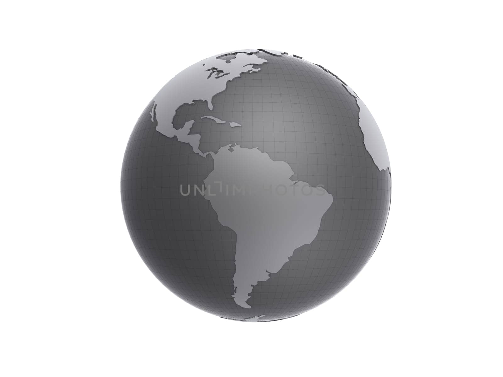 3d rendered black/white illustration of a globe