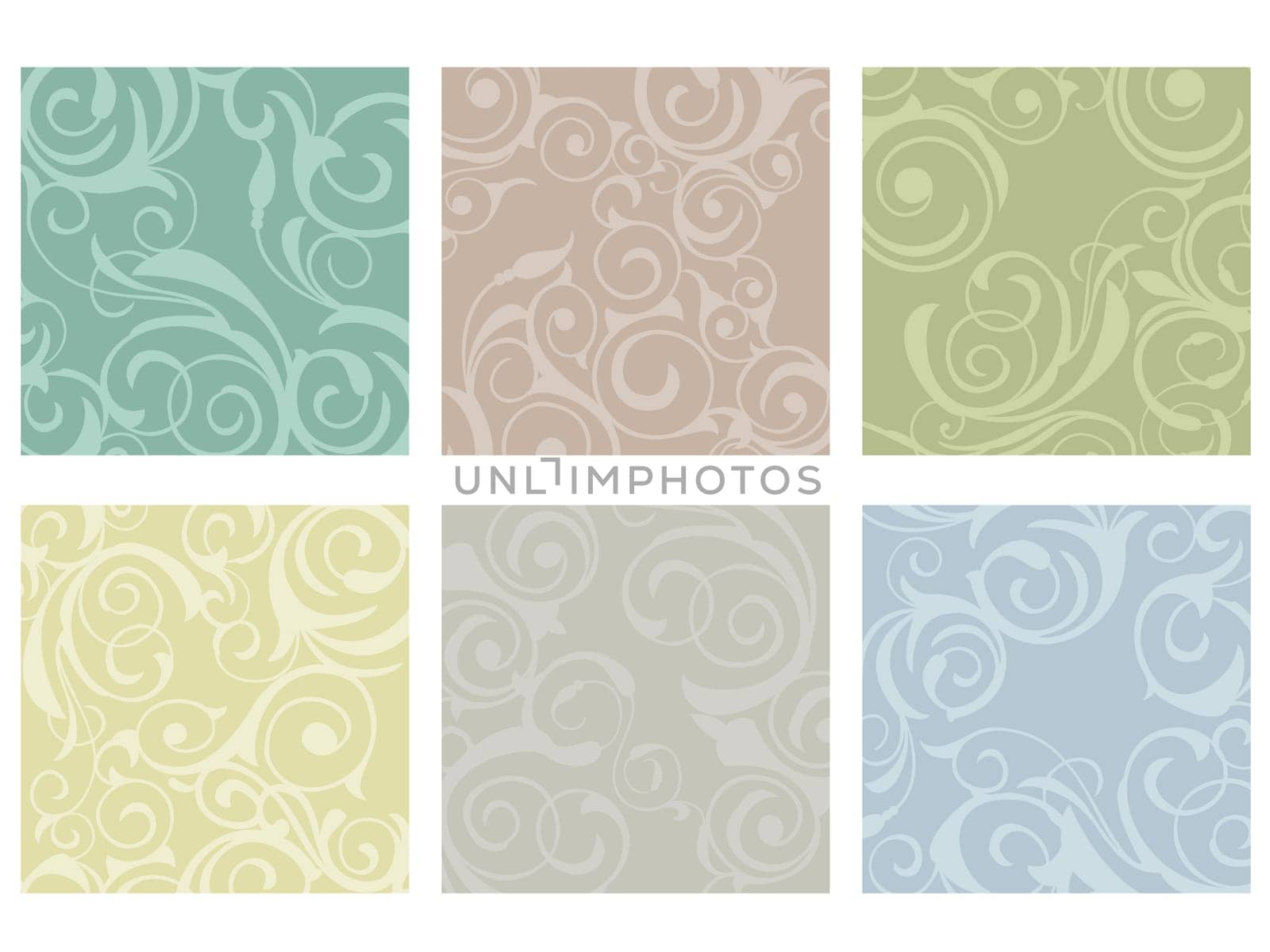 Floral patterns on colorful tiles