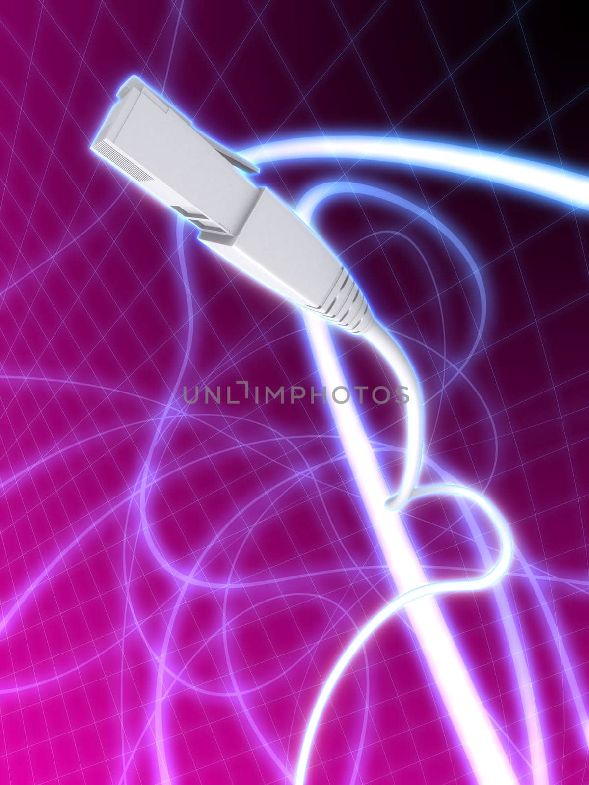 3d rendered illustration of a network cable