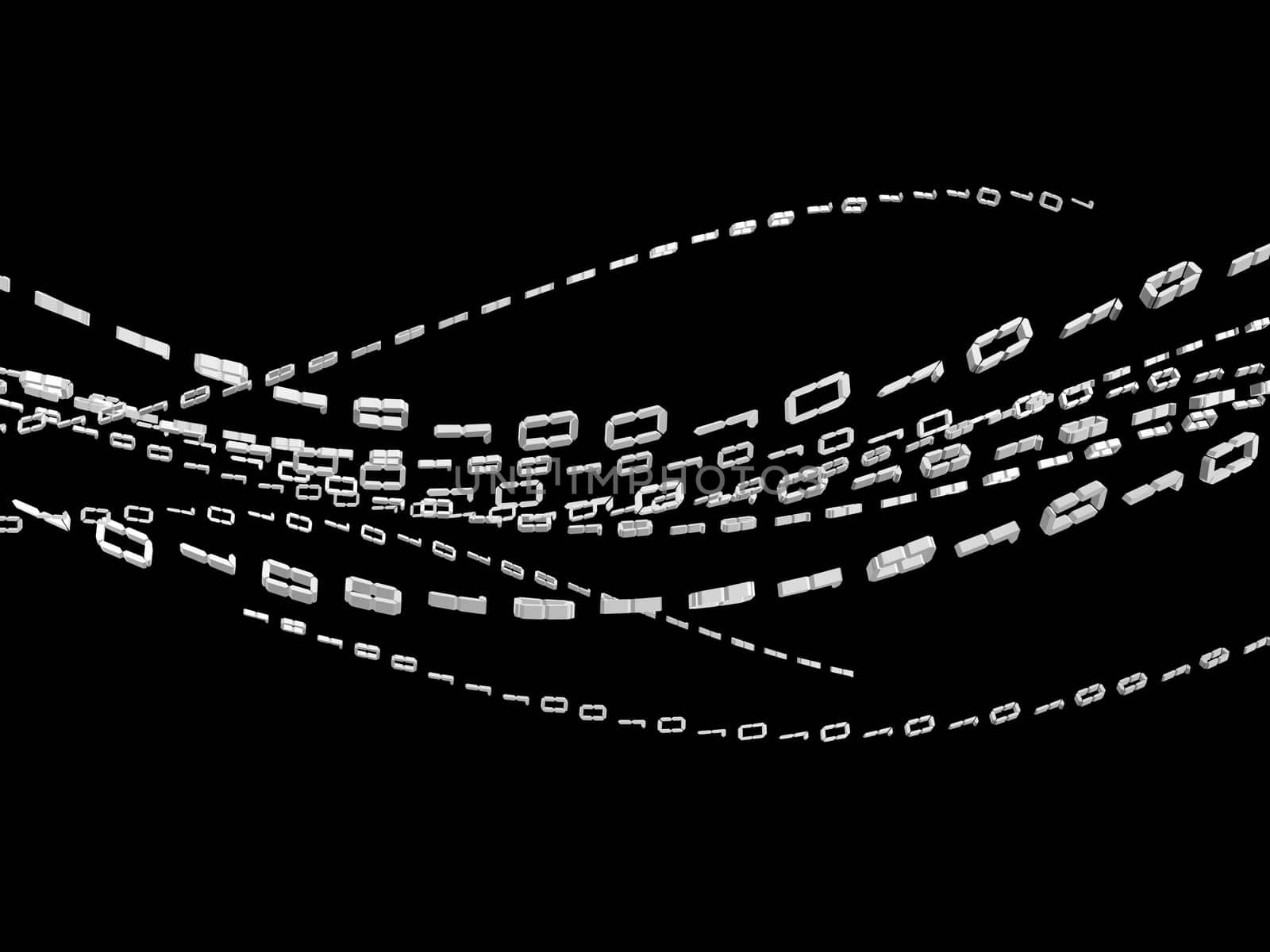 3d rendered illustration of the numbers 0 and 1