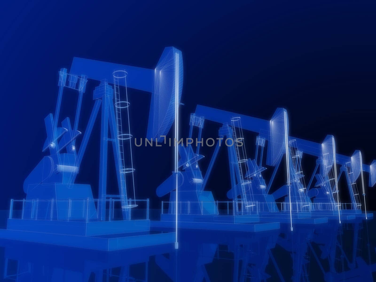 3d rendered illustration of some oil pumps