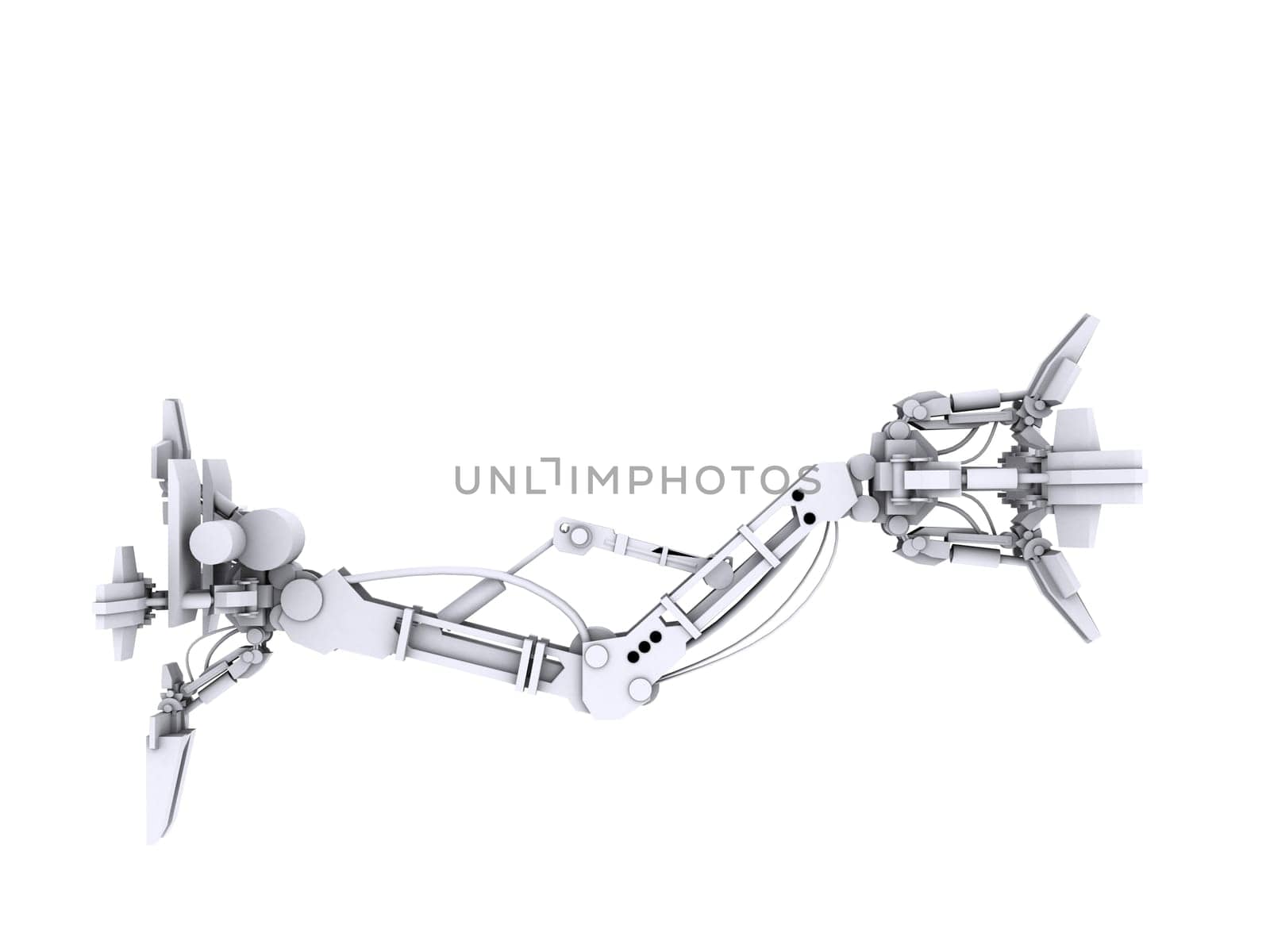 3d rendered illustration of a metal robotic arm