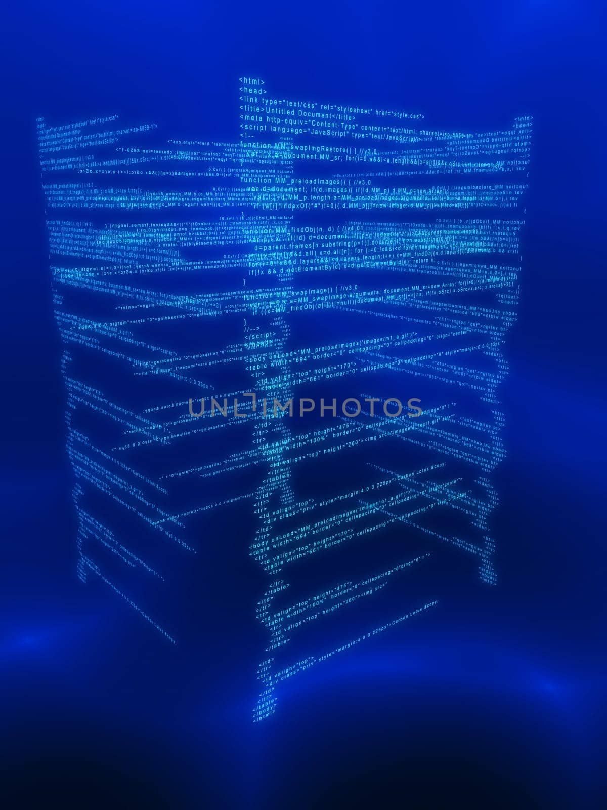 3d rendered illustration of an abstract code background