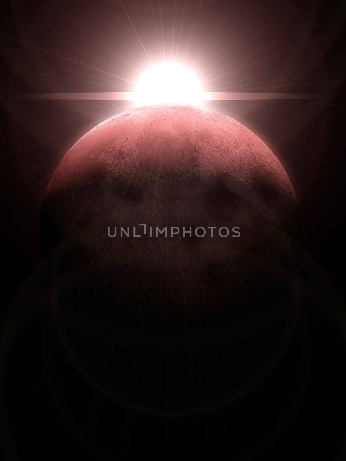 3d rendered illustration of the sun and the moon