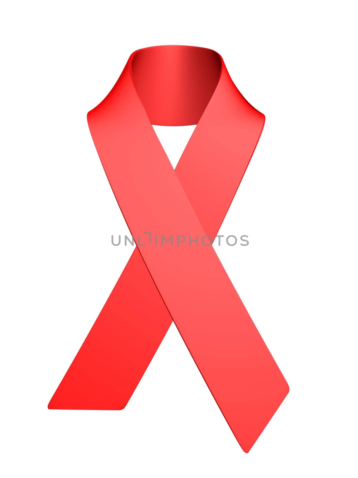 3d rendered illustration of a red aids slip knot