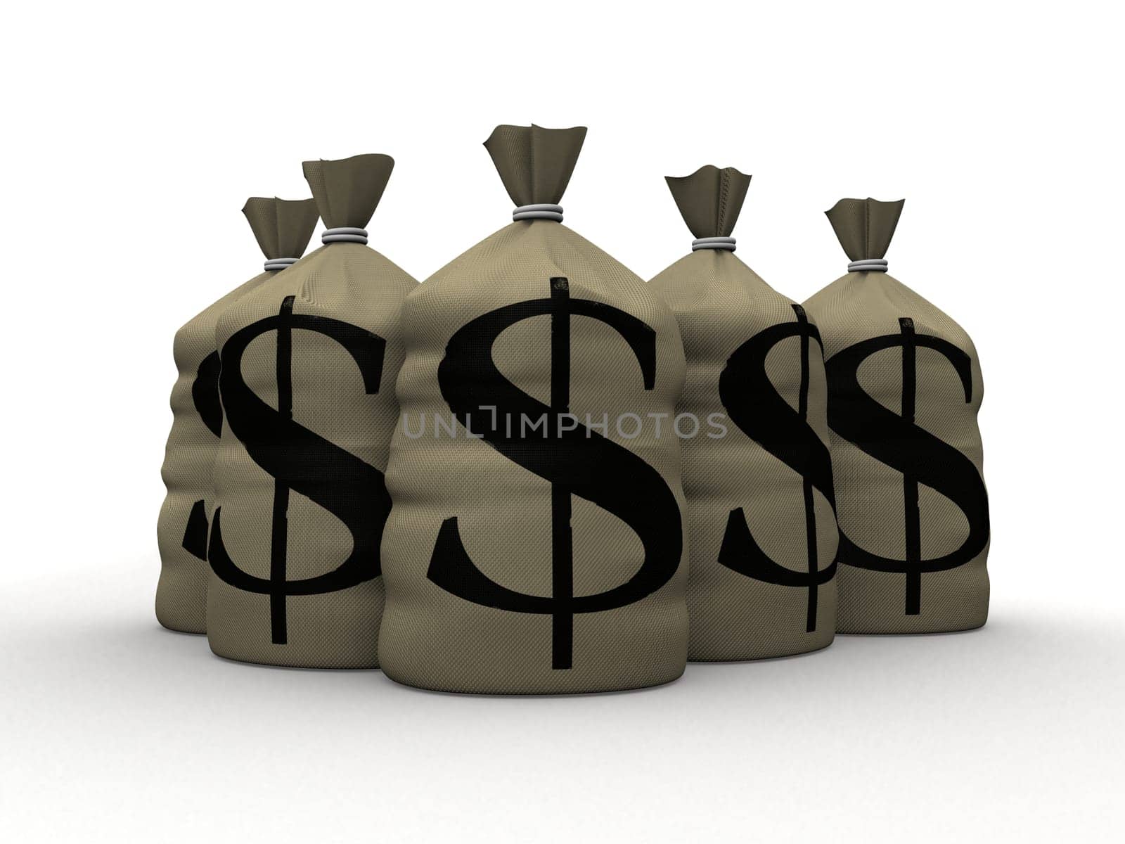 3d rendered illustration of some money sacks