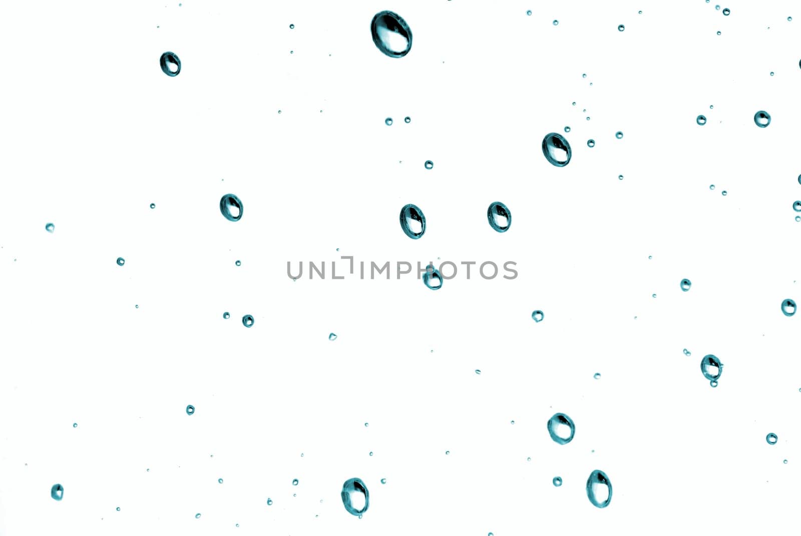 blue water bubbles isolated on white background