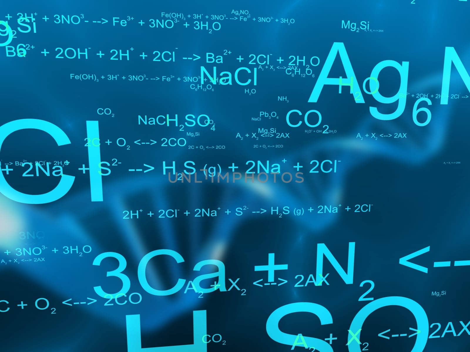 3d rendered illustration of science formulas