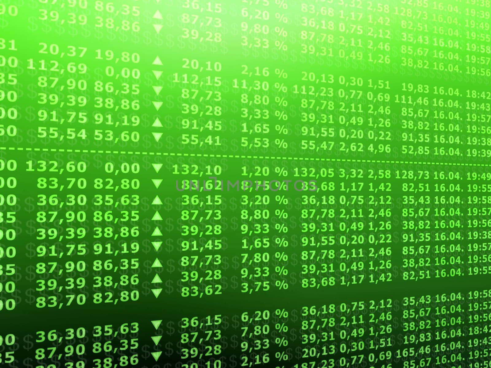 3d rendered illustration from a board of stock numbers