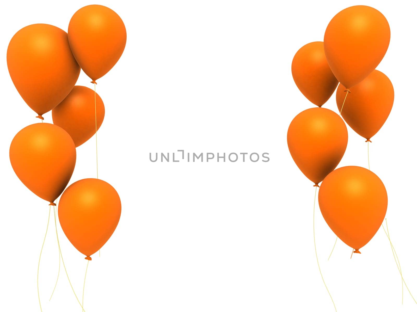 3d rendered illustration of some orange balloons