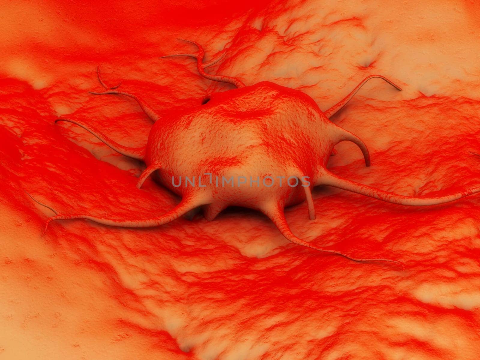 3d rendered close up of a cancer cell