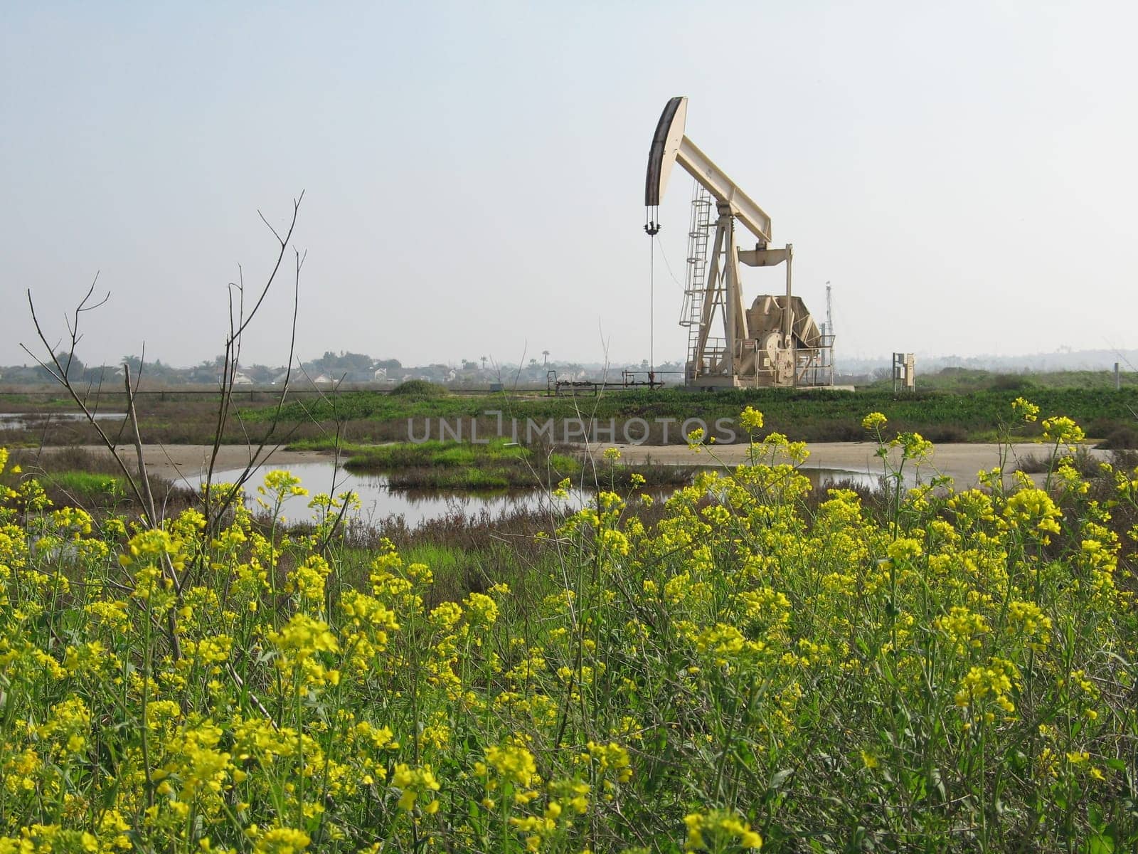 its an oil rig in some wetlands