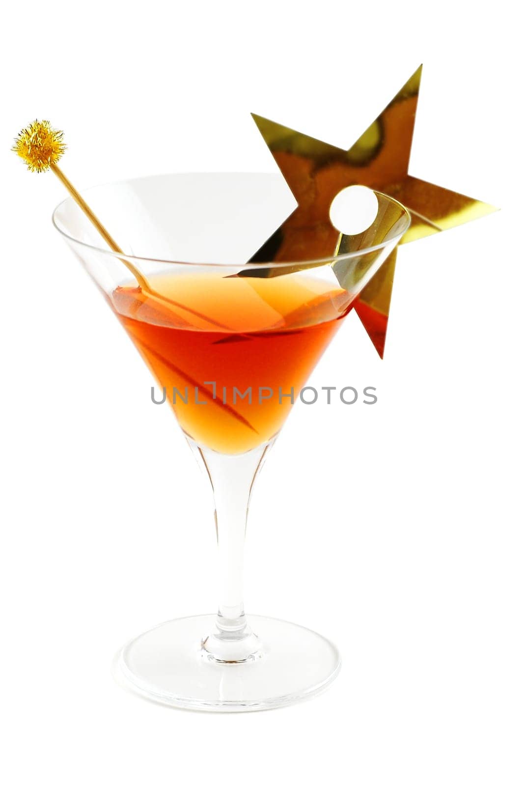 A cocktail glass with a Manhattan