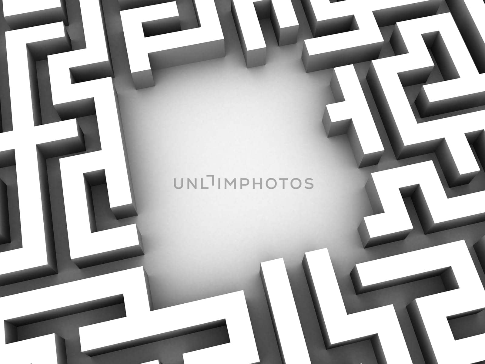 3d rendered illustration of a silver maze