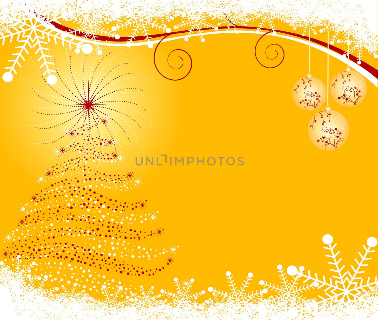 Christmas bulbs with snowflakes, vector