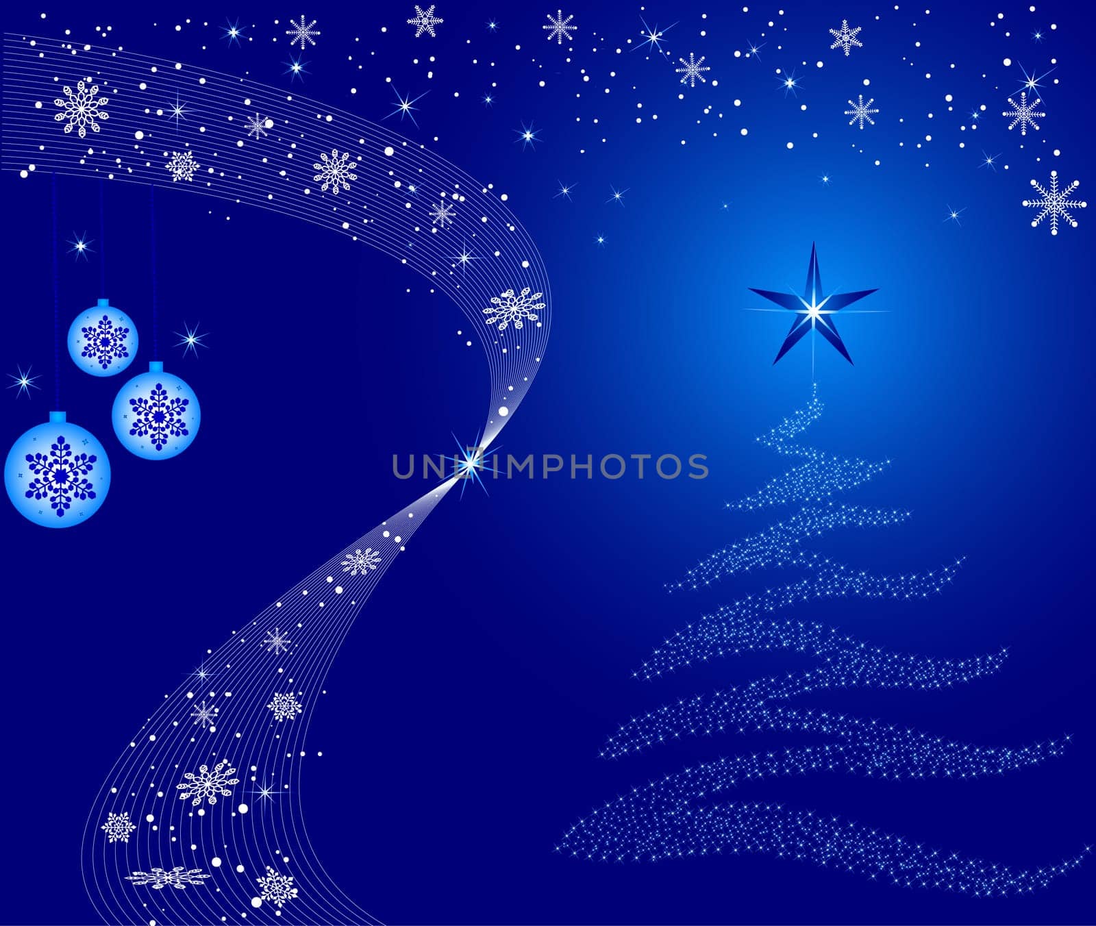 Christmas bulbs with snowflakes, vector