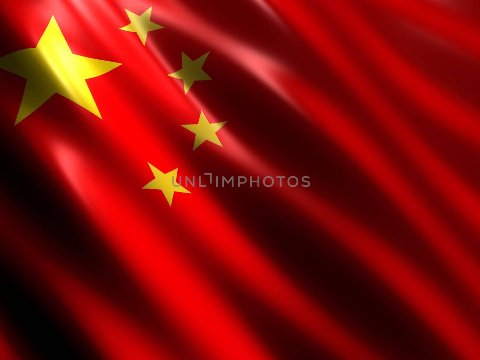 3d rendered illustration of a chinese flag