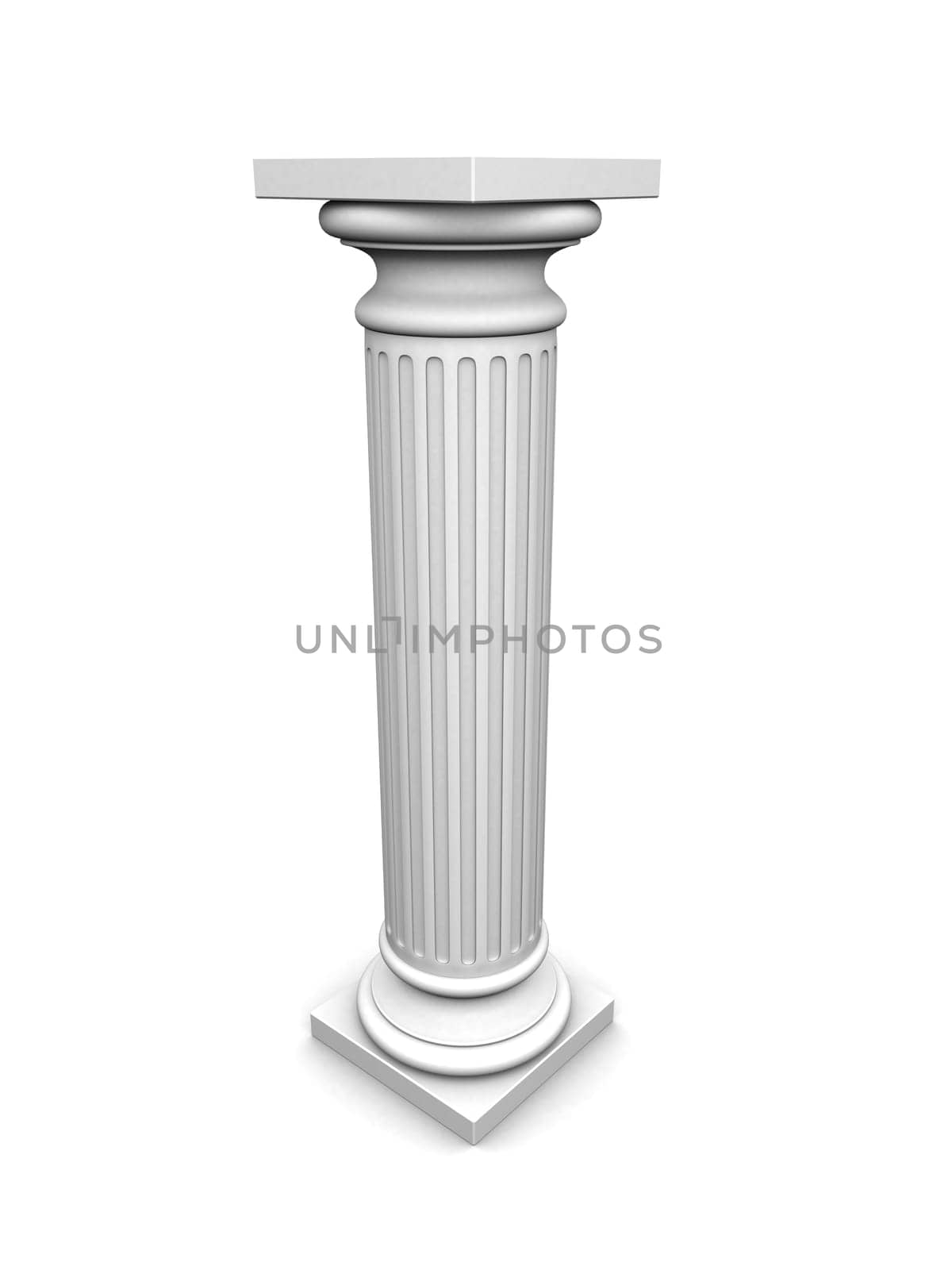 3d rendered illustration of one white column