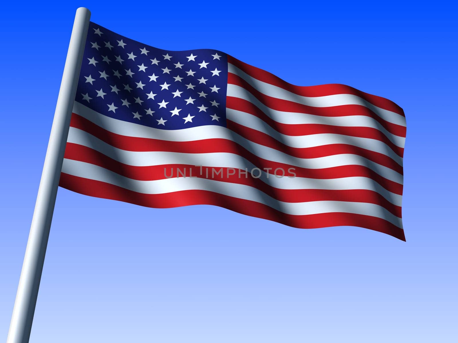 3d rendered illustration of a us flag