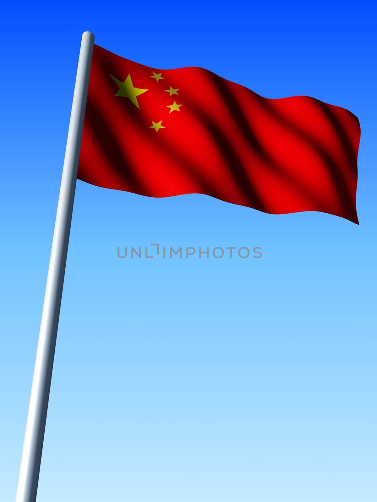 3d rendered illustration of a chinese flag
