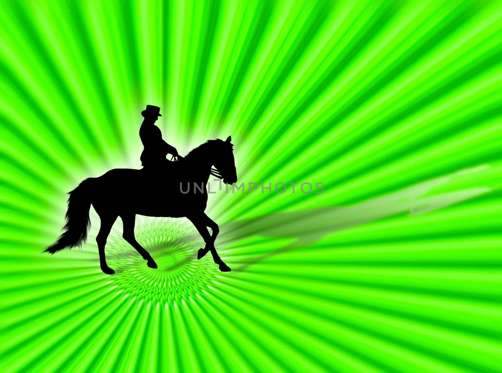 Black horse silhouette as symbol of equestrian sport