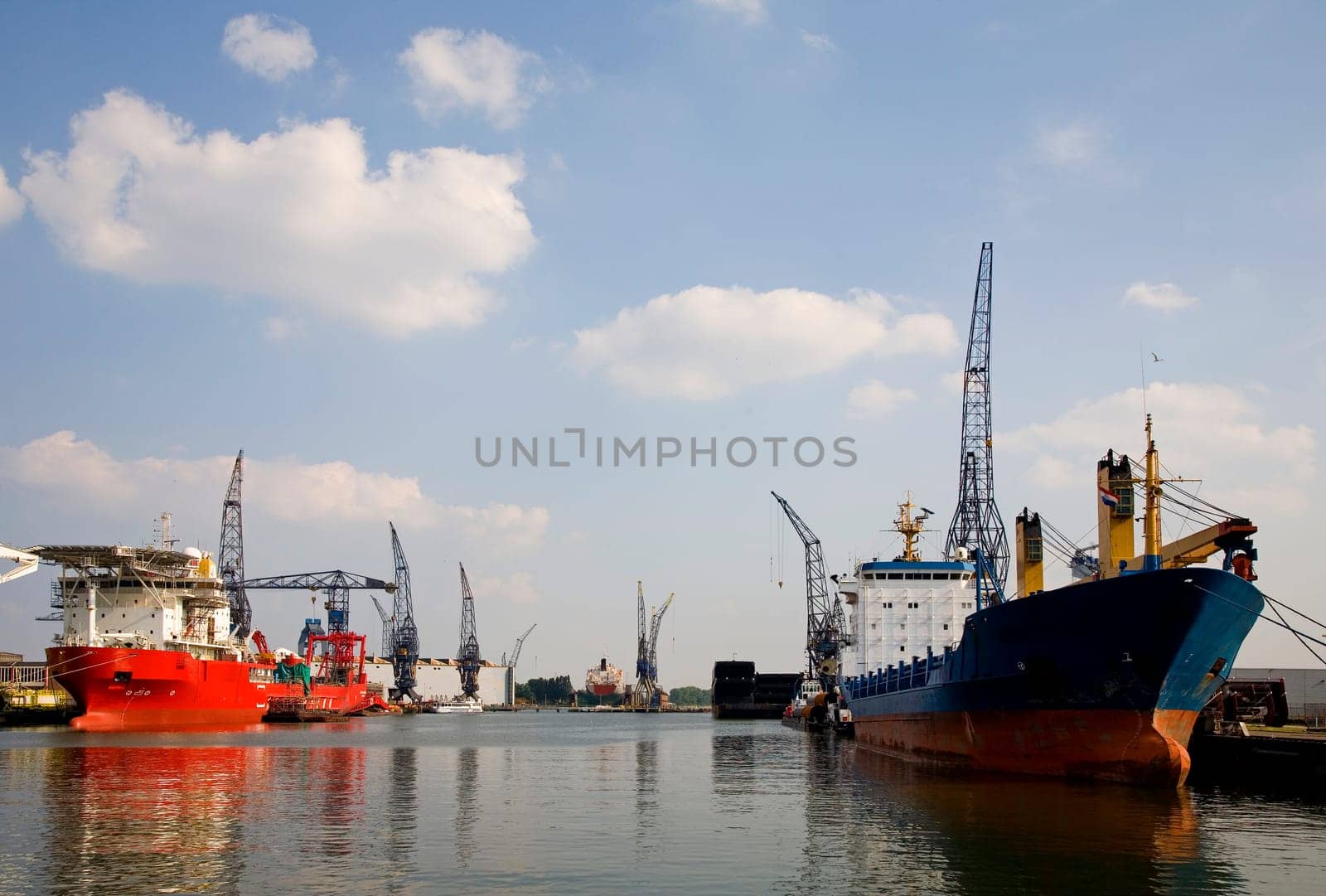 View on the Port of Rotterdam, Holland