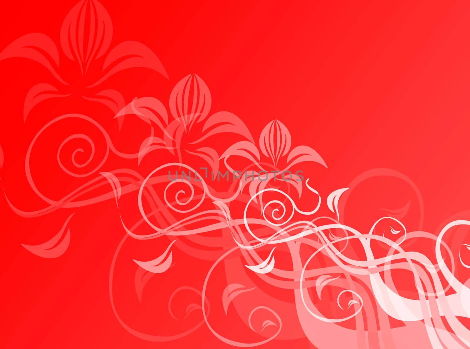Floral decoration in red for a colorful background