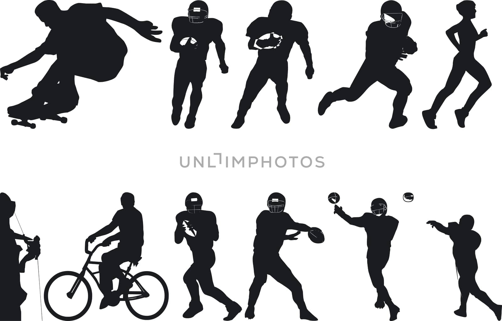 Illustration of Athlete Silouettes - Vector