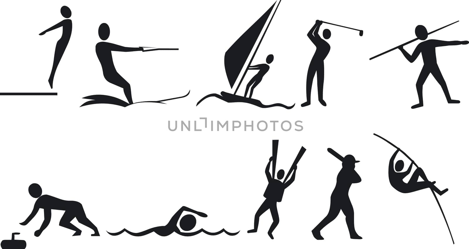 Illustration of Athlete Silouettes - Vector