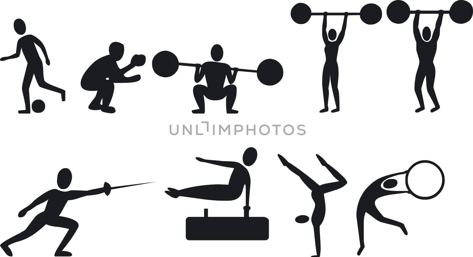 Illustration of Athlete Silouettes - Vector